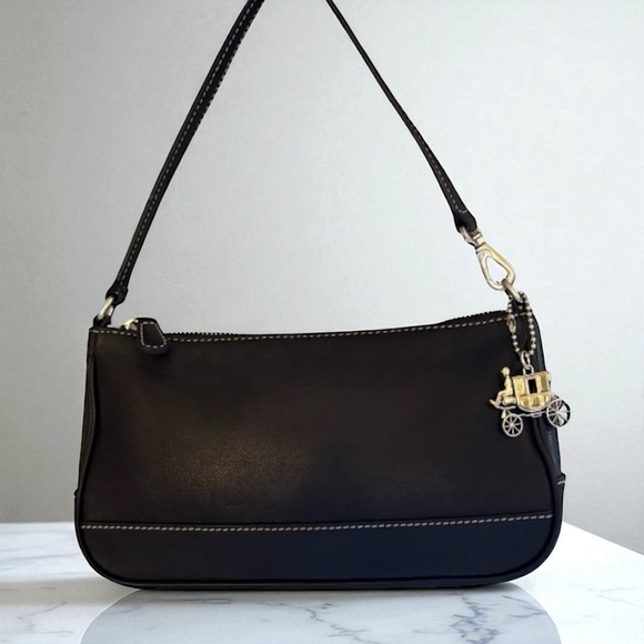 Coach Vintage Black Leather Demi Hampton Mini Shoulder Bag 7785 - Picture 1 of 9